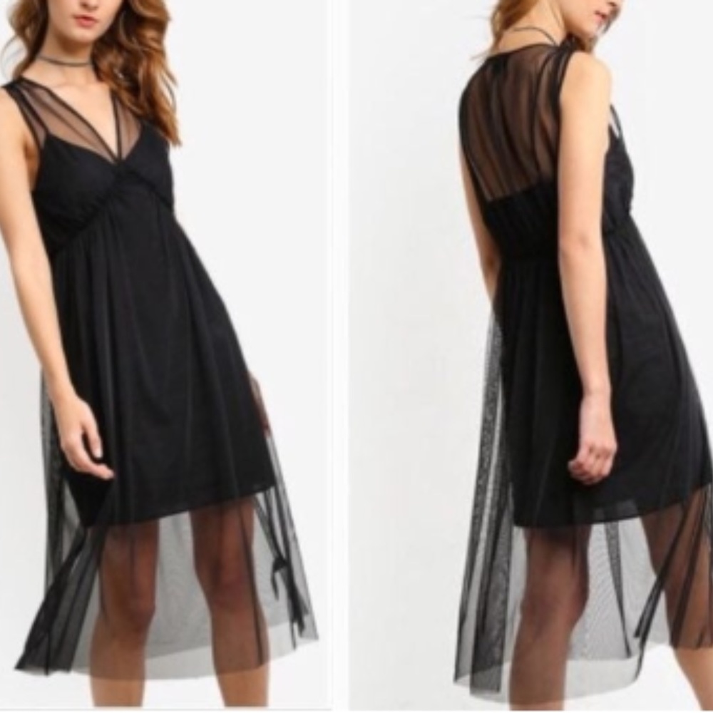 Topshop Tulle Midi Dress